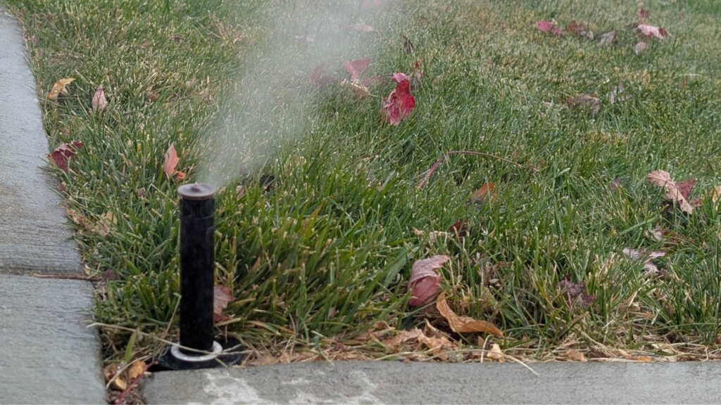 Sprinkler Blowout on a Lawn in Nampa